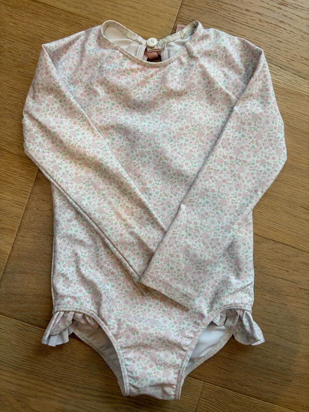 Minnow Swim Girls Long Sleeve Floral One-Piece Swimsuit